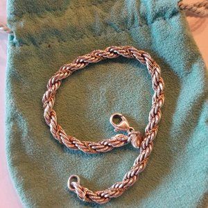 Tiffany Twisted Rope Chain Bracelet Sterling Silver and 18K